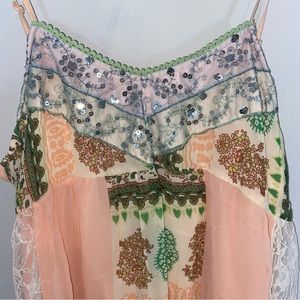 Boho Y2k patchwork top with sequins